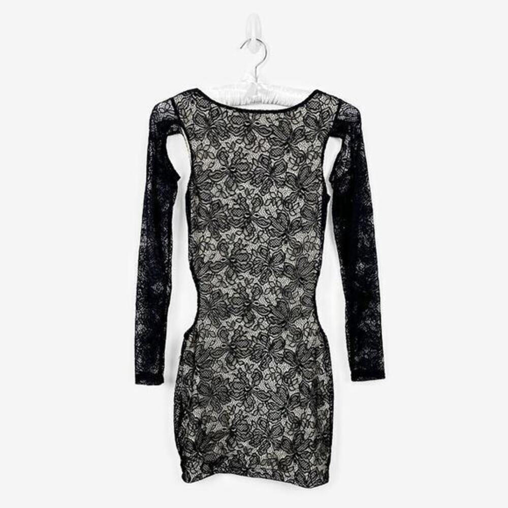 NBD Wilder Mini Dress Size S Black Lace Cut Out Bodycon Glam Sexy Cocktail Party